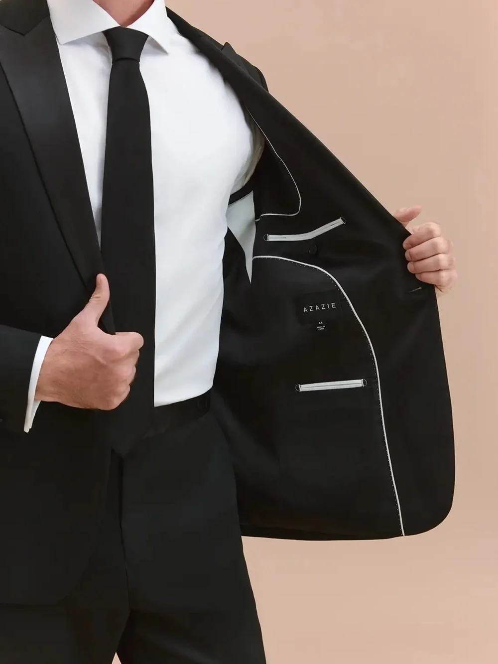 Azazie Hudson Black Tuxedo Jacket  classic short 38 NWT men’s, teen, boys suit
